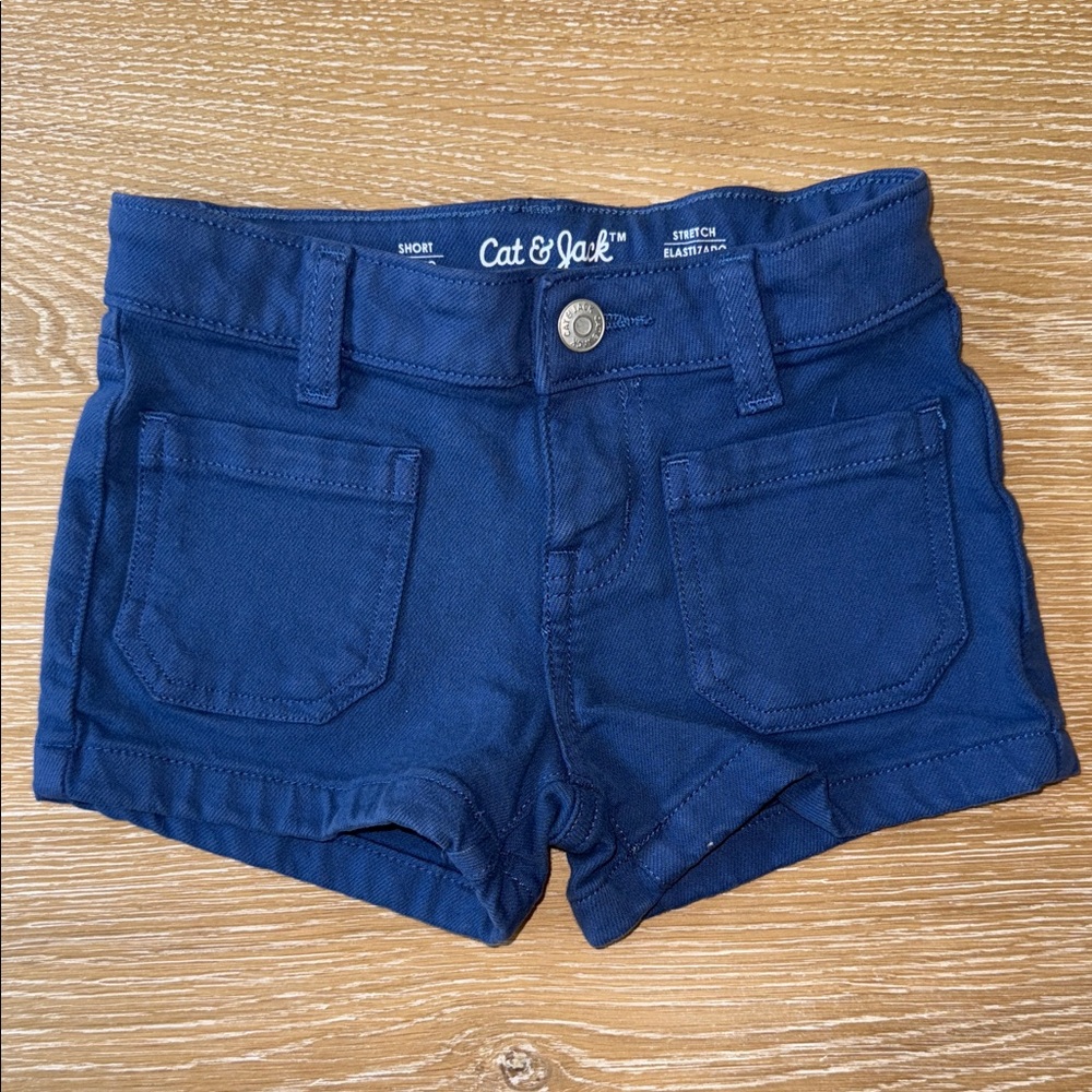 Cat & Jack Girls’ XS 4/5 Navy Blue Shorts